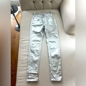 O2 Silver metallic coated jeggings XS